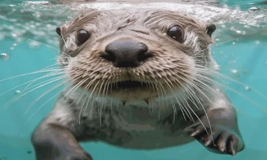 Chapo, an Asian small-clawed otter at M&B Ranch